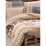 Parure de lit - housse de couette 220 x 240 + 2 taies d'oreiller 60 x 60 coton renforcé - Beige