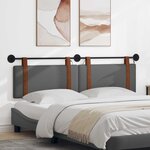 vidaXL Tête de lit suspendue Avec lumière LED Gris foncé PU antique
