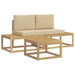 vidaXL Ensemble de canapés d'extérieur 3 Pièces Blanc et Beige Polyester