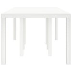 Table de jardin vidaXL Blanche 250x100x73 cm en Poly Rattan