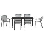 vidaXL Ensemble de salle à manger pour jardin 7 Pièces Anthracite Acier