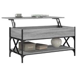 vidaXL Table basse sonoma gris 100x50x50 cm bois d'ingénierie et métal