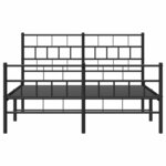 vidaXL Cadre de lit métal sans matelas avec pied de lit noir 150x200cm