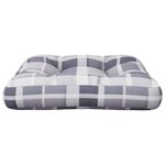 vidaXL Coussin de palette carreaux gris 58x58x10 cm tissu