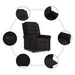 vidaXL Fauteuil inclinable électrique Noir Tissu