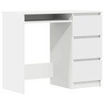 vidaXL Bureau Blanc 90x45x76 cm Bois d’ingénierie