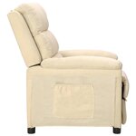 vidaXL Fauteuil inclinable Crème Tissu