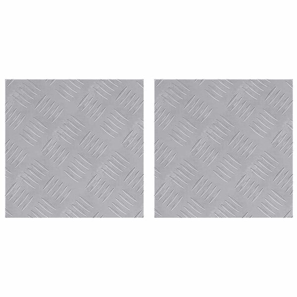 vidaXL Nez de marche Carré 2 Pièces Argenté 30 x 30 cm Aluminium