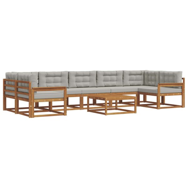 vidaXL Ensemble de canapés d'extérieur 8 Pièces Gris Naturel et Clair
