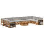 vidaXL Ensembles de canapés avec coussin 11 Pièces Bois d'Acacia Massif