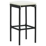 vidaXL Ensemble de bar de jardin 5 Pièces noir bois massif acacia rotin