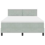 Lit à ressort vidaXL avec matelas Gris clair 140x190 cm Velours