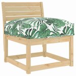 vidaXL Coussin pour assise de palette Motif de feuille 60 x 40 x 8 cm