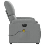 vidaXL Fauteuil inclinable de massage électrique Gris clair Tissu