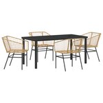 vidaXL Ensemble de salle à manger de jardin 5 pièces marron en poly rattan