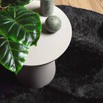 vidaXL Tapis shaggy à poils longs NAVARRA noir 120x120 cm polyester