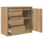 vidaXL Buffet avec tiroir chêne artisanal 71x35x65 cm bois ingénierie