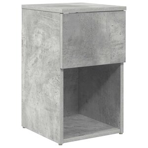 vidaXL Armoire de lit Gris béton 29 x 31 5 x 49 cm Bois d'ingénierie