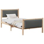 vidaXL Cadre de lit avec tête de lit Gris foncé 90 x 190 cm tissu