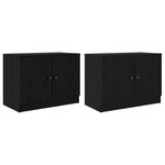 vidaXL Armoire de lit 2 Pièces Chêne noir 66 x 35 x 48 cm