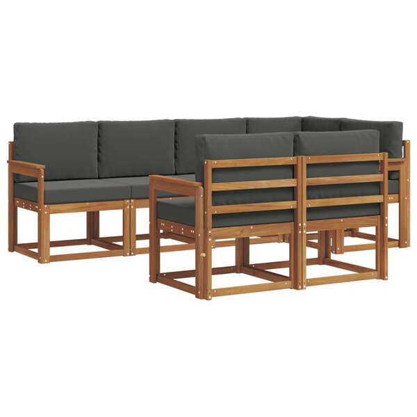 vidaXL Ensemble de canapés d'extérieur 7 Pièces Naturel et Anthracite