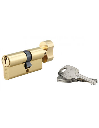 THIRARD - Cylindre de serrure à bouton STD UNIKEY (achetez-en plusieurs  ouvrez avec la même clé)   30Bx40mm  3 clés  laiton
