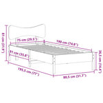 vidaXL Cadre de lit sans matelas cire marron 75x190 cm bois pin massif