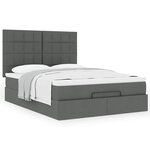 VidaXL Cadre de lit ottoman avec matelas gris foncé 140x200 cm tissu