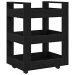 vidaXL Chariot de cuisine Chêne noir 60 x 45 x 80 cm Bois d'ingénierie