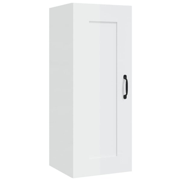 vidaXL Armoire suspendue Blanc brillant 35x34x90 cm Bois d'ingénierie