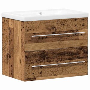 vidaXL Meuble de Lavabo de Salle de Bain avec tiroir 2 Pièces Bois Ancien
