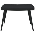 Vidaxl chaise de relaxation avec tabouret noir tissu