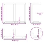vidaXL Pieds de table à manger en T 2 pièces Anthracite 80 x 35 x (72-73) cm Acier