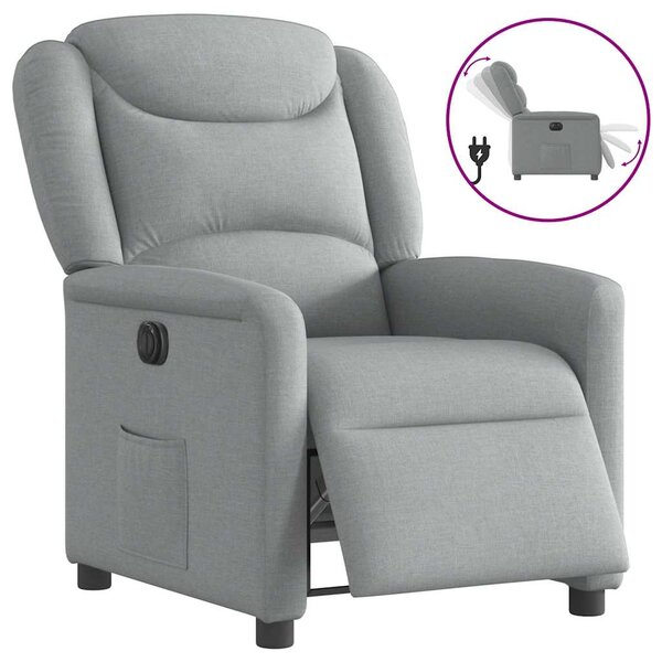 vidaXL Fauteuil inclinable électrique Gris clair Tissu