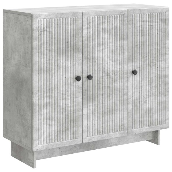 vidaXL Buffet Gris béton 89 x 34 5 x 80 cm Bois d'ingénierie