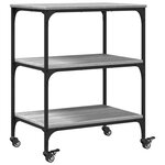 vidaXL Chariot de cuisine sonoma gris 60x41x76 cm bois d'ingénierie