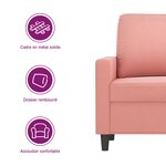 vidaXL Fauteuil Rose 60 cm Velours
