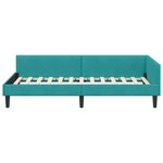 vidaXL Cadre de lit d'angle avec tête de lit Turquoise 80 x 200 cm