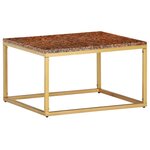 vidaXL Table basse Rouge 60x60x35 cm Pierre véritable texture marbre