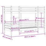 vidaXL Lit superposé cire marron 80x200 cm bois de pin massif