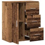 vidaXL Buffet avec tiroir Vieux bois 60 x 31 x 70 cm Bois d'ingénierie