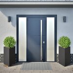 vidaXL Jardinières 2 Pièces noir triangulaire 50x43x75 cm acier