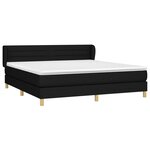 vidaXL Sommier à lattes de lit avec matelas Noir 180x200 cm Tissu