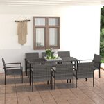 vidaXL Ensemble à manger de jardin 9 Pièces Résine tressée Gris