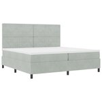 Lit Box Spring avec Matelas Gris clair 200x200 cm Velours