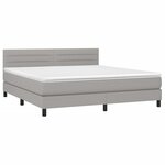 vidaXL Sommier à lattes de lit et matelas et LED Gris clair 180x200 cm