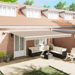 vidaXL Auvent Rétractable with Manuel 500 × 300 cm Beige