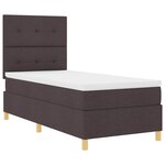 vidaXL Lit à ressort LED avec matelas Marron foncé 80 x 200 cm tissu