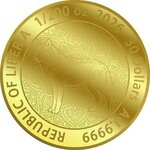 Pièce de monnaie en Or 30 Dollars g 0.155 (1/200 oz) Millésime 2026 Mandala GREAT WOLF (PRÉCOMMANDE)