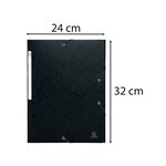 Chemises À Élastiques Carte Lustrée 3 Rabats Monobloc - Noir - X 50 - Exacompta